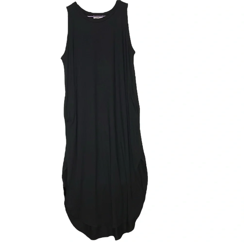 Zenana Black Maxi Dress with side pockets. - Picture 3 of 4